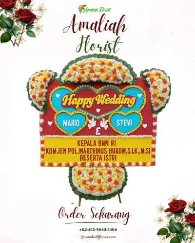 Karangan Papan Bunga Pernikahan di Pandesari